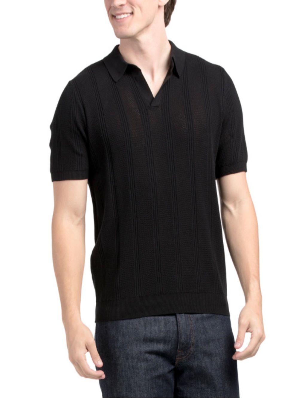 Black sweater polo